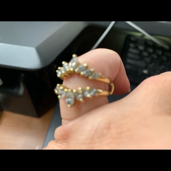 18k Solid Gold w 1 carat diamonds ring wrap - Picture 3 of 7